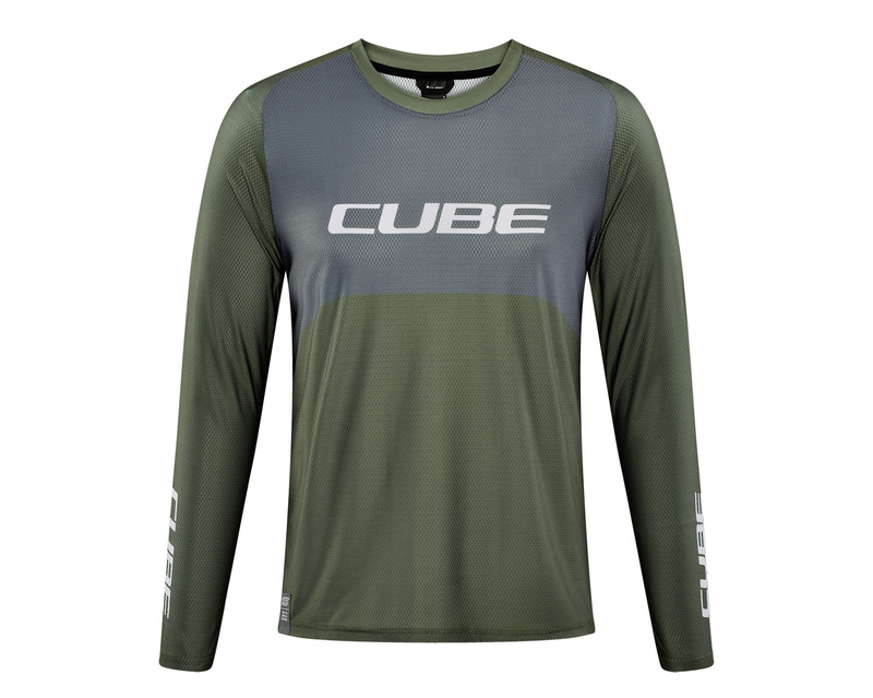 Cube dres VERTEX ROUND NECK TM L/S olive grey