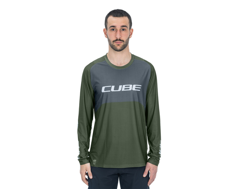 Cube dres VERTEX ROUND NECK TM L/S olive grey