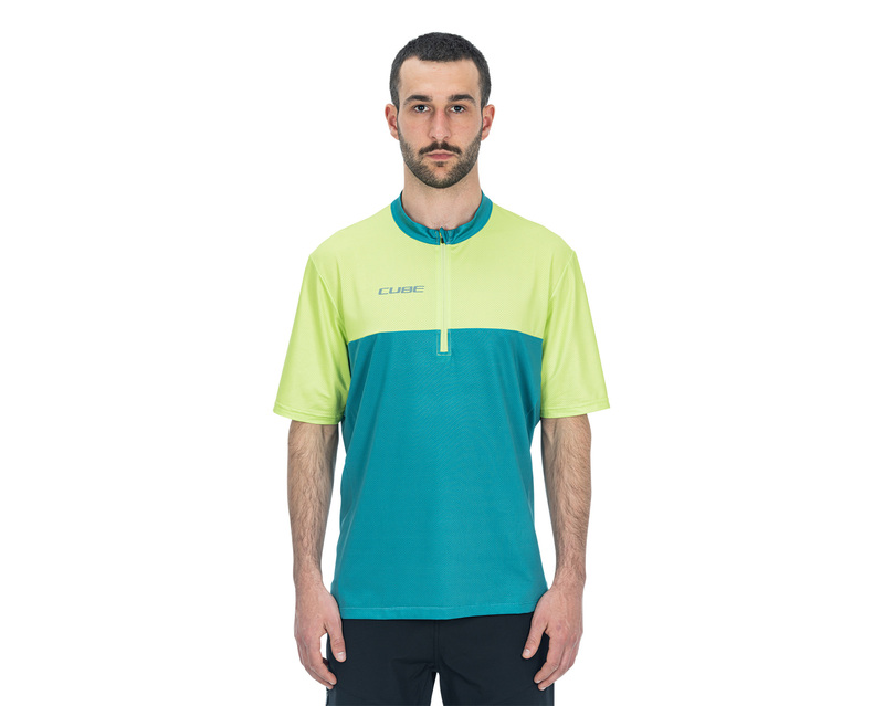 Cube dres ATX HALF ZIP CMPT S/S green lime