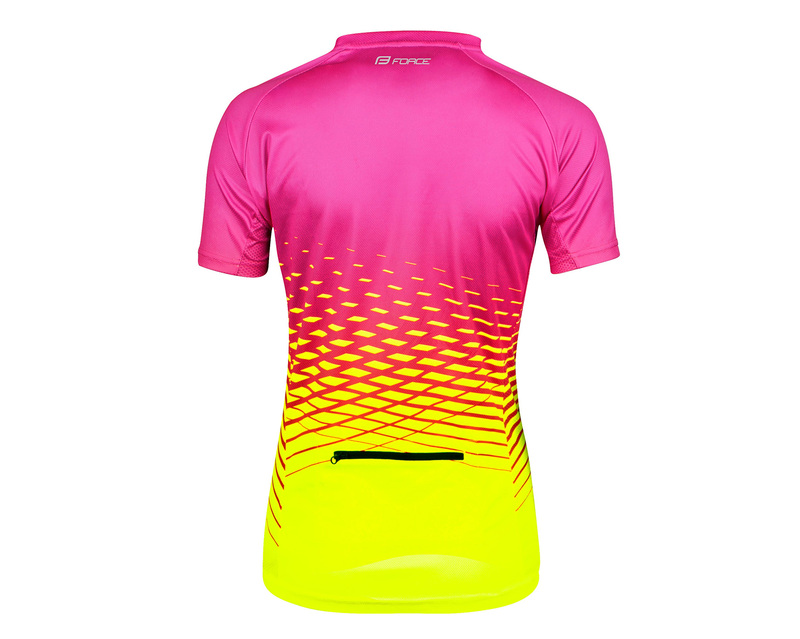 Force dres dámský MTB ANGLE LADY krátký rukáv, růžovo-fluo