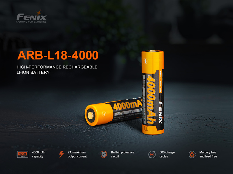 Fenix Dobíjecí baterie 18650 4000 mAh (Li-Ion)