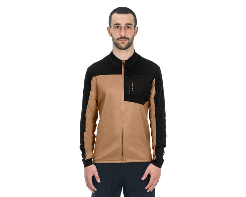 Cube dres ATX Full Zip Jersey CMPT L/S brown black